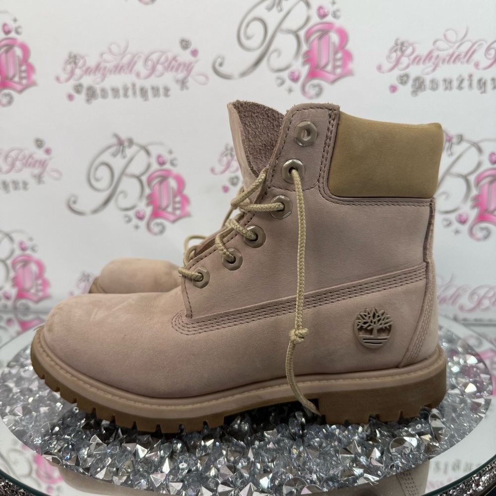 Timberland boots work shoe style beige tan Light Brown Lace-Up Boots